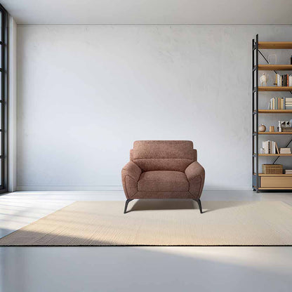 Octave 1 Seater Seater-Boucle Fabric - Dusty rose
