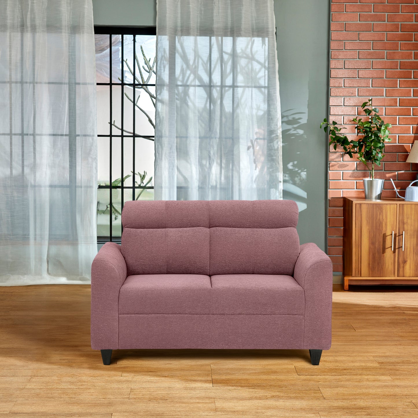 Zivo Plus Dusky Pink Fabric 2 Seater Sofa