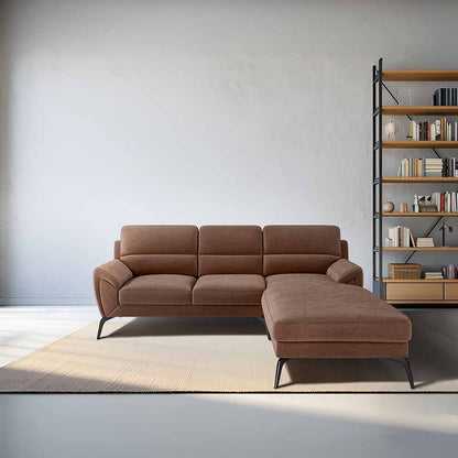 Octave 2 Seater Sofa with RH Lounger Water & Stain Repellent Fabric  - Misty Rose