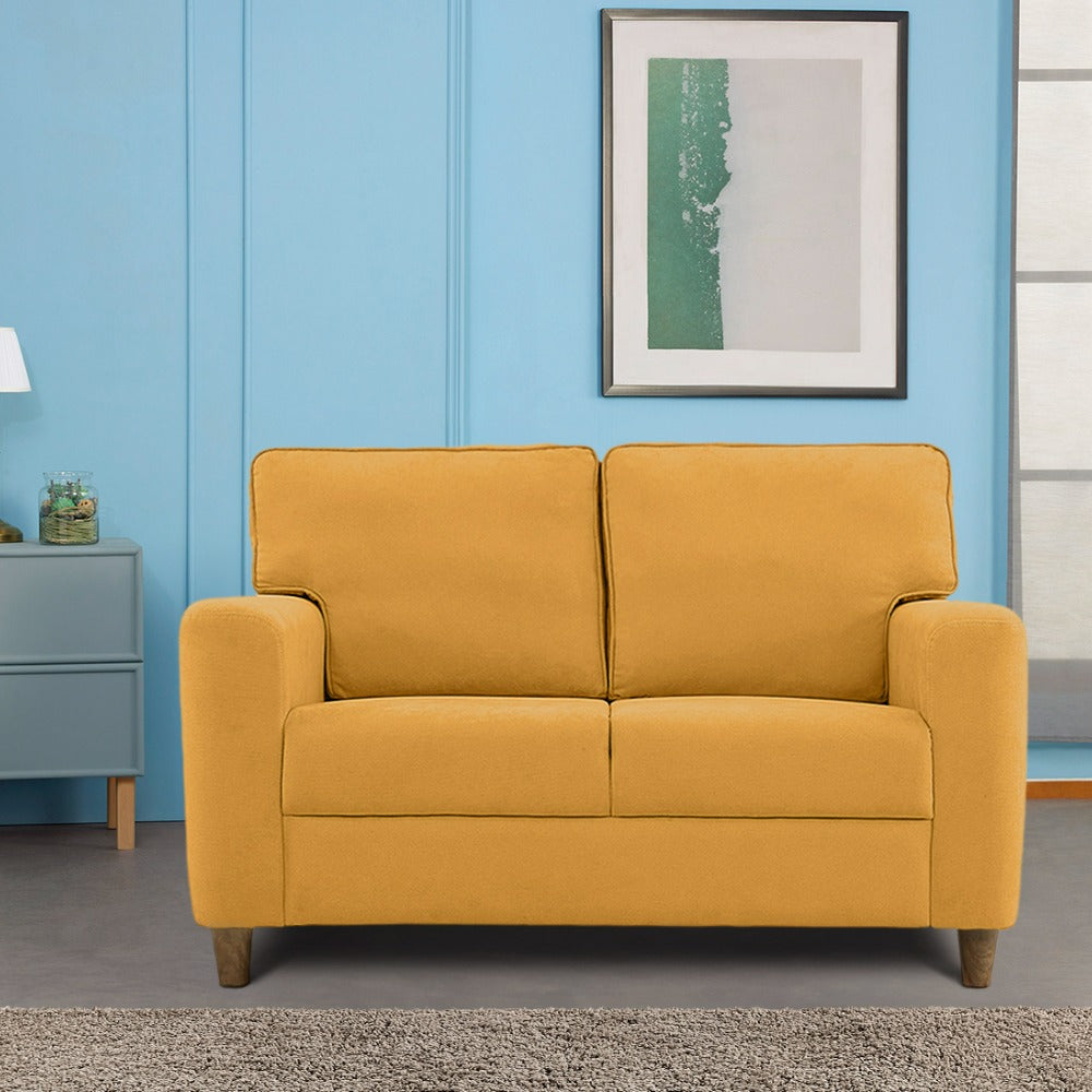 Utopia Yellow Fabric 2 seater sofa