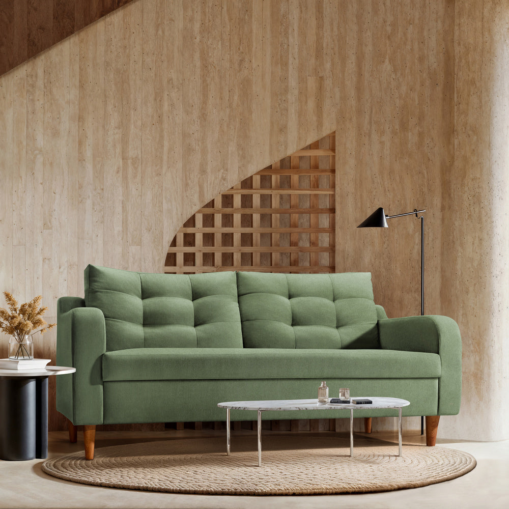 ease|plus|green|fabric|3|seater|sofa
