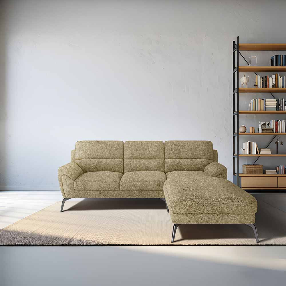 Octave 2 Seater Sofa with RH Lounger Boucle Fabric  - Irish Cream