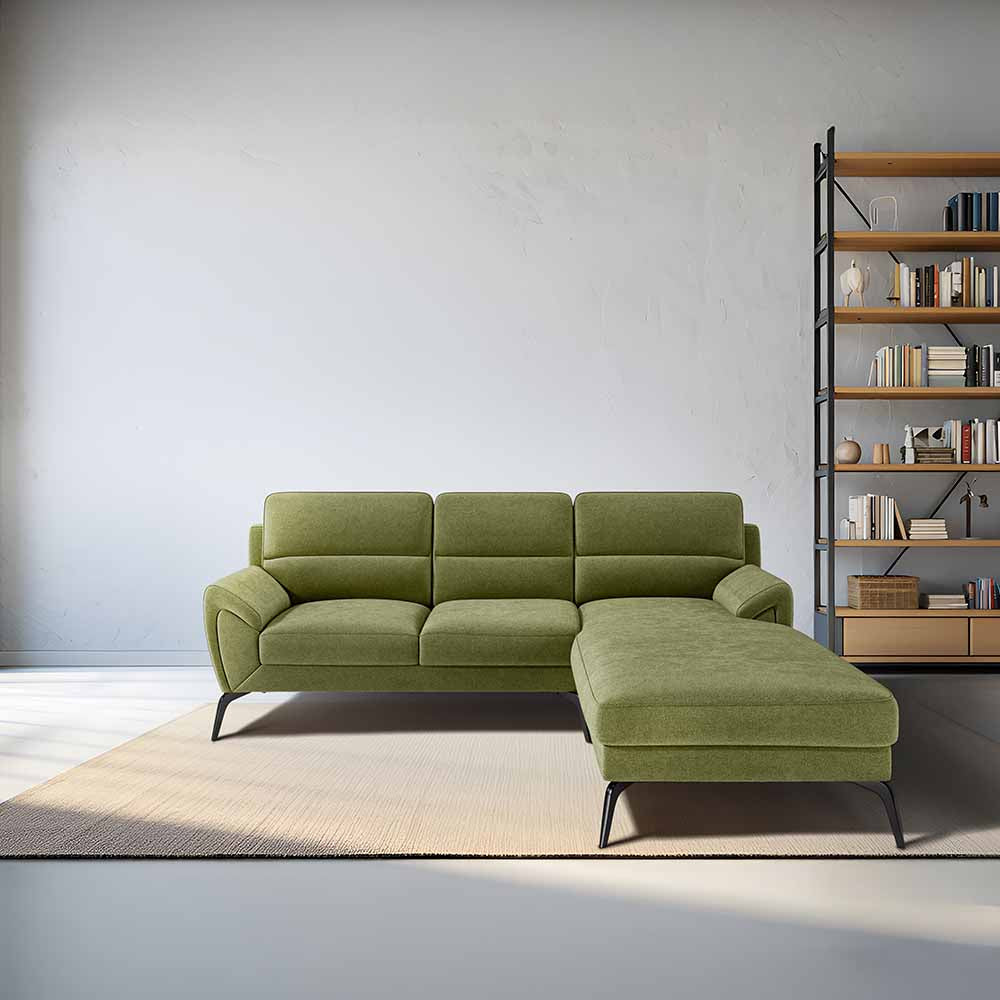 Octave 2 Seater Sofa with RH Lounger Water & Stain Repellent Fabric  - Sage Green