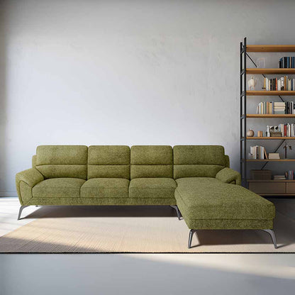 Octave 3 Seater with Lounger Boucle Fabric - Dried Herb