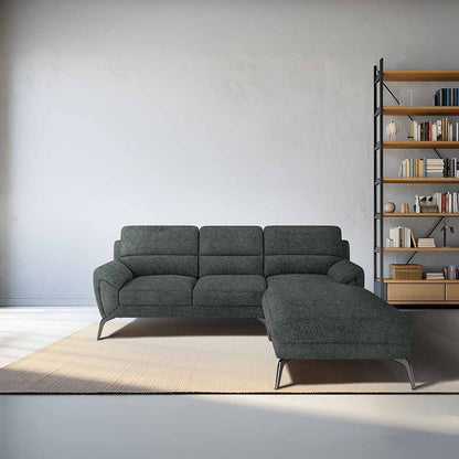 Octave 2 Seater Sofa with RH Lounger Boucle Fabric  - Sedona Sage
