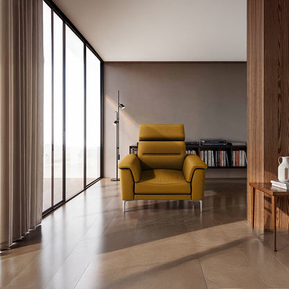 Cresendo 1 Seater Leatherette fabric - Golden Orange