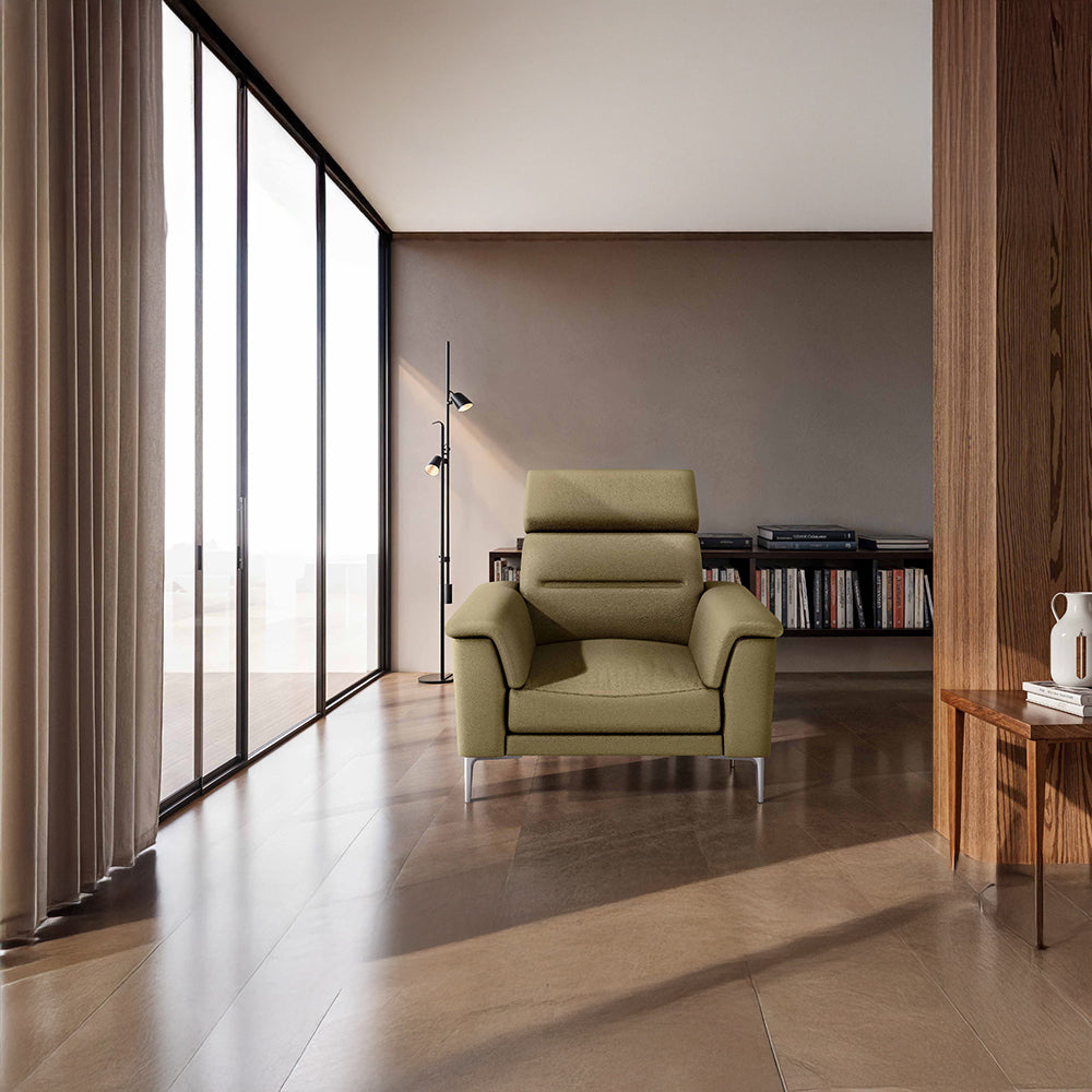 Cresendo 1 Seater Leatherette fabric - Pebble