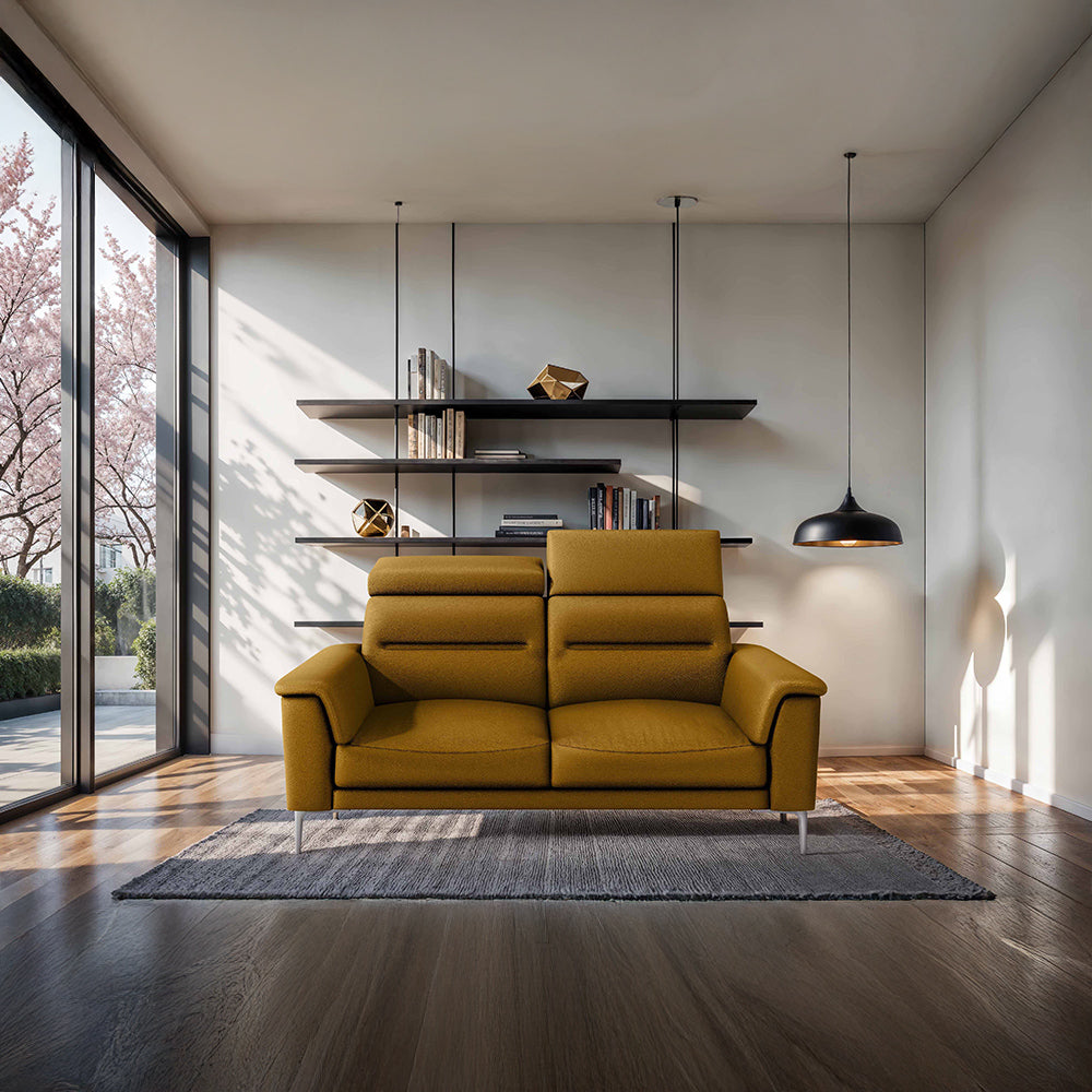 Cresendo 2 Seater Leatherette fabric - Golden Orange