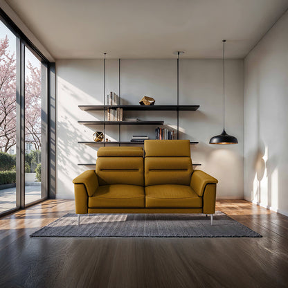 Cresendo 2 Seater Leatherette fabric - Golden Orange