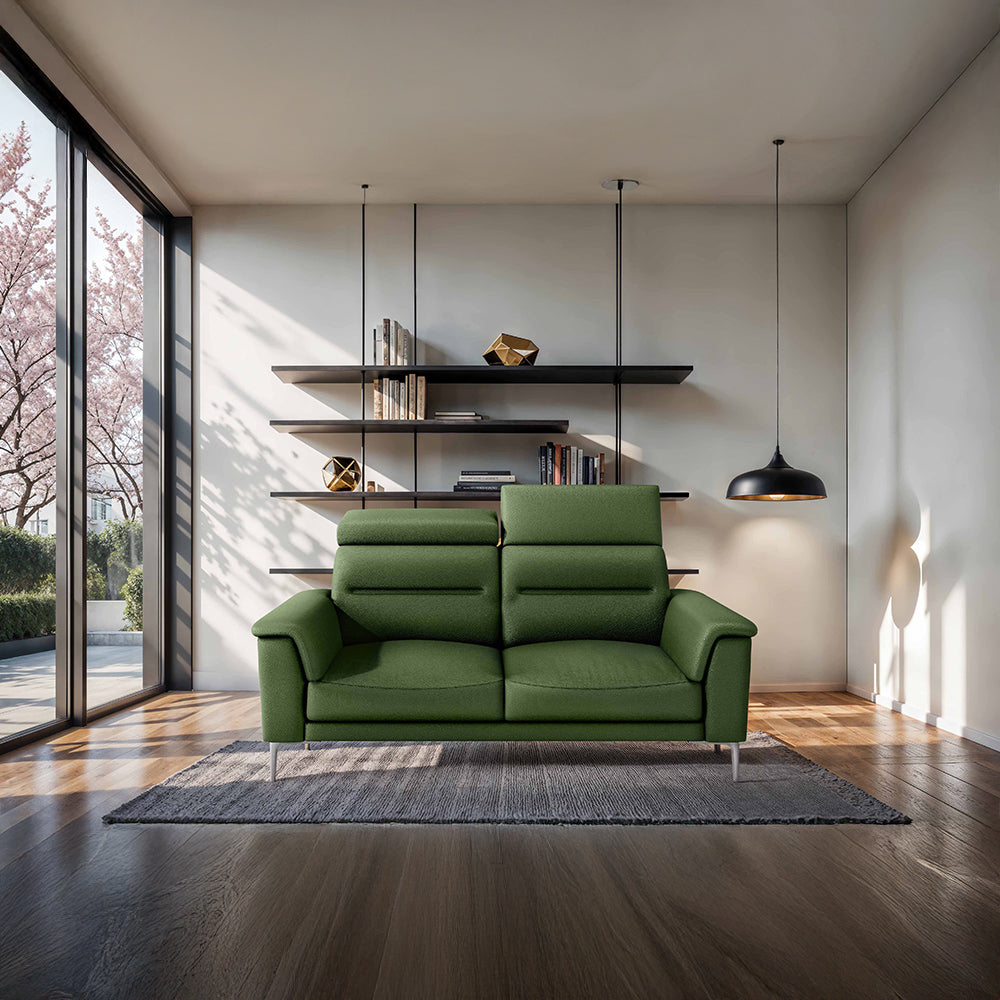 Cresendo 2 Seater Leatherette fabric - Black Forest