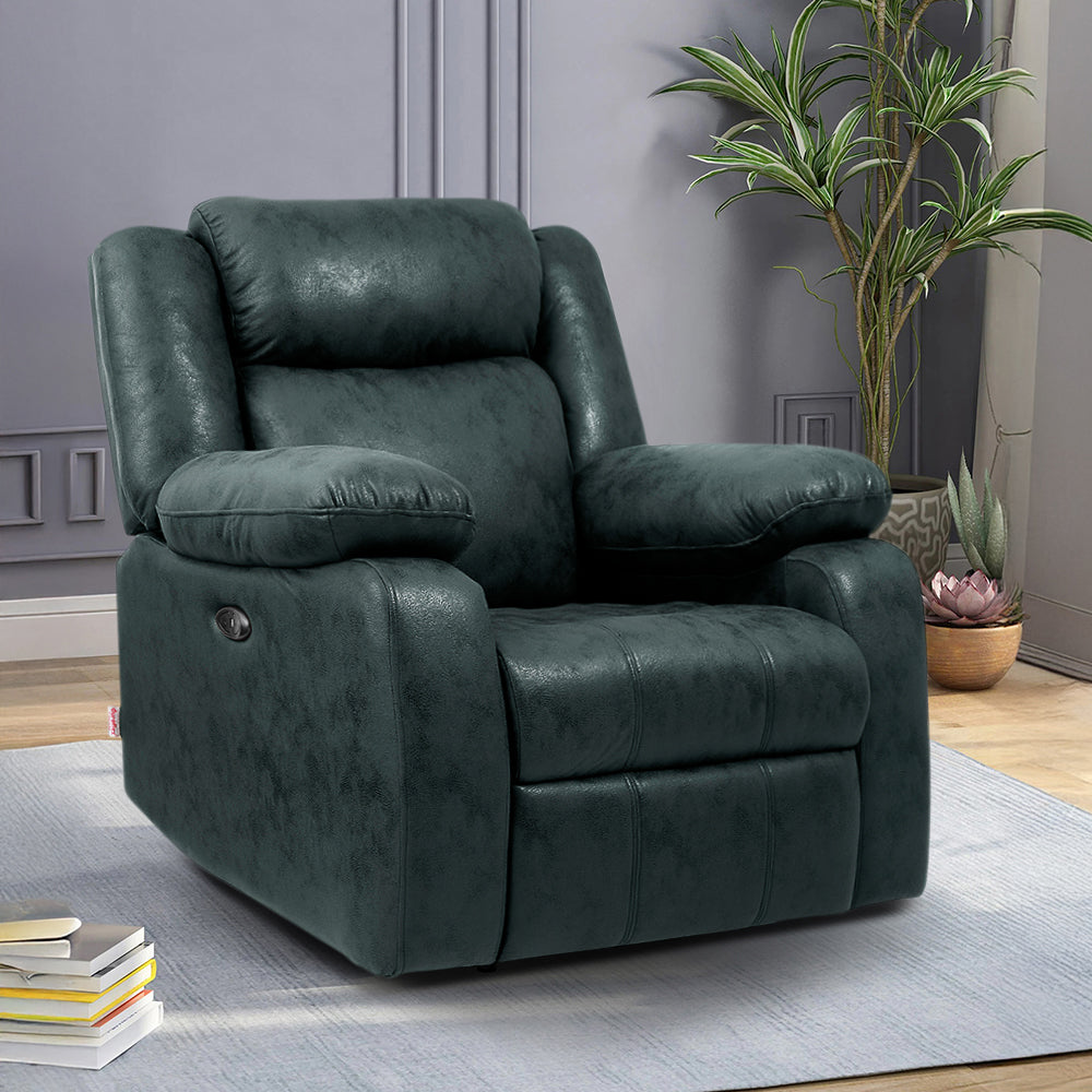 Avalon Midnight Blue Suede Recliner