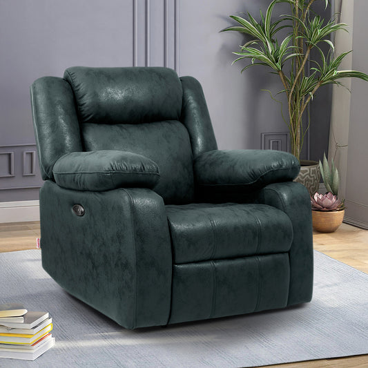 Avalon Midnight Blue Suede Recliner
