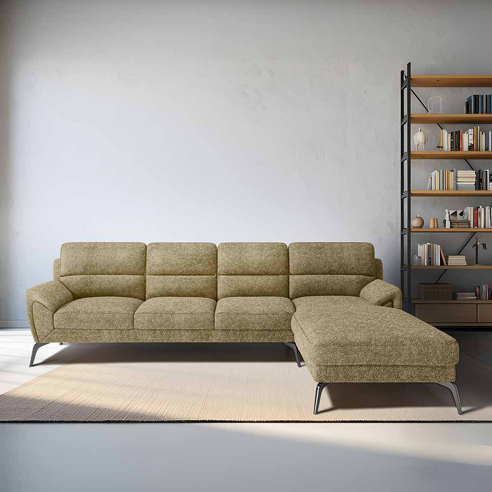 Octave 3 Seater with Lounger Boucle Fabric - Irish Cream
