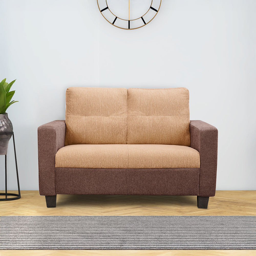 Ease Sand Brown Fabric 2 Seater Sofa