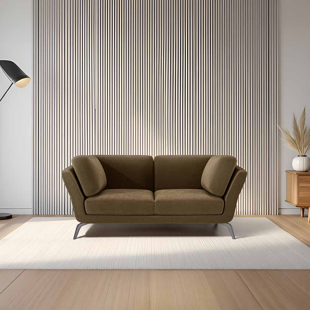 Symphony 2 Seater Water & Stain Repellent Fabric - Dark earth