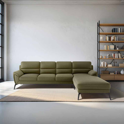Octave 3 Seater with RH Lounger Suede Fabric - Avocado