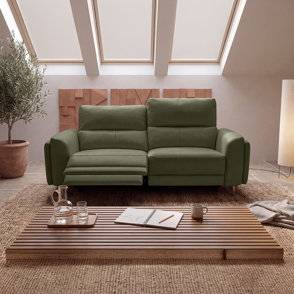 Rhapsody mov.E Green Leatherette 3 Seater Sofa