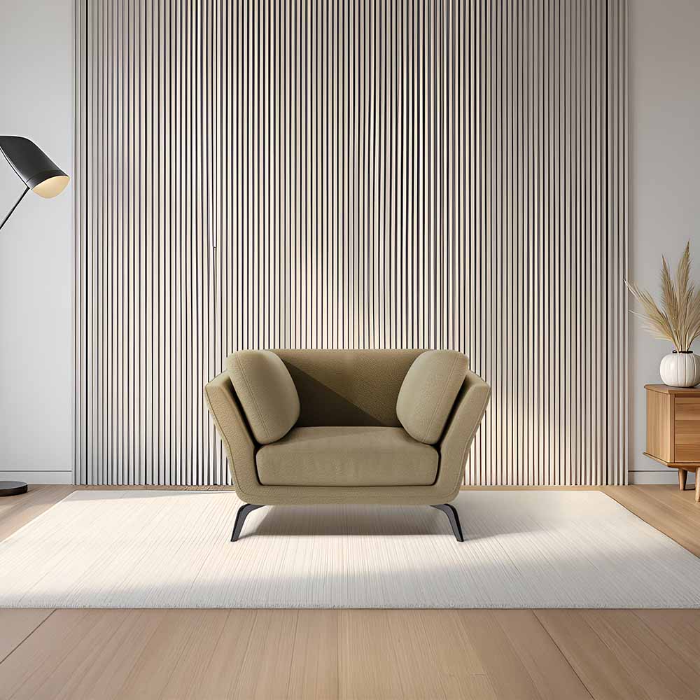 Symphony 1 Seater Suede fabric - Almond Milk