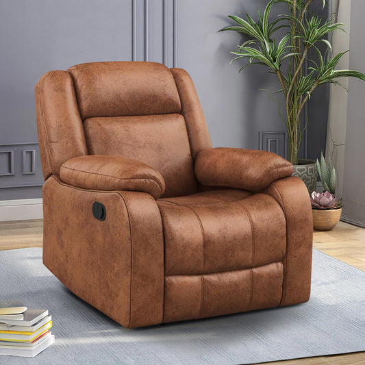 Avalon Desert Orange Suede Recliner