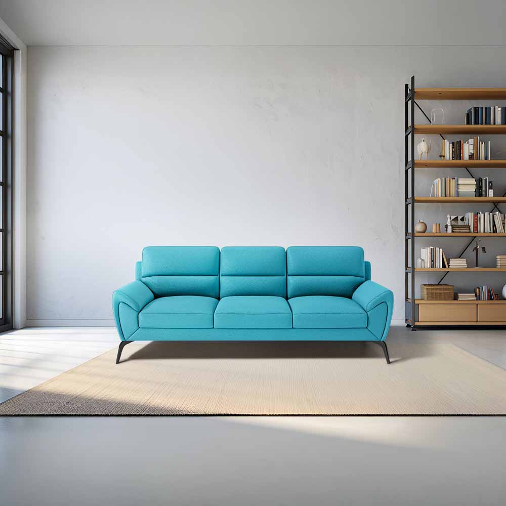 Octave 3 Seater Suede Fabric - Celestial blue