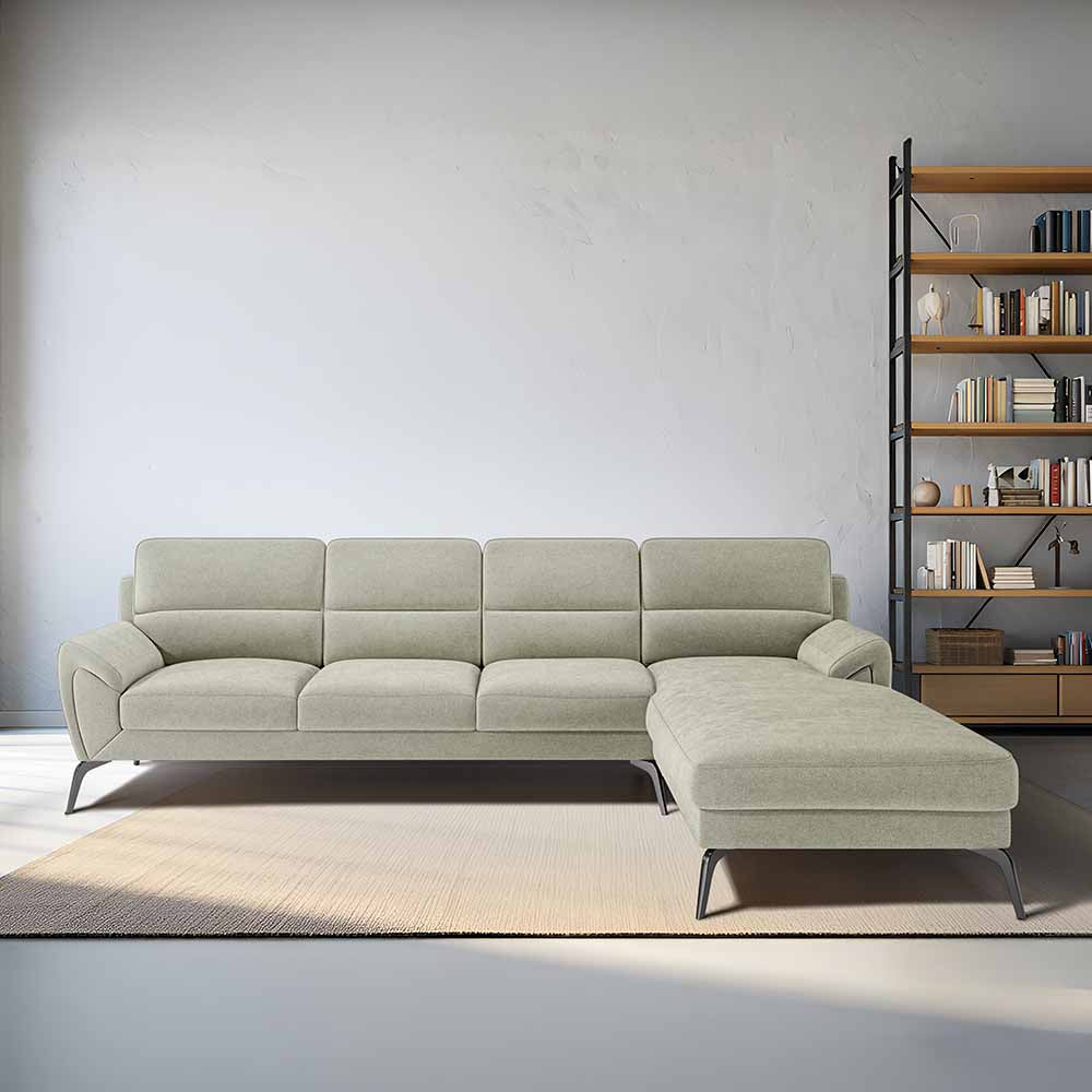 Octave 3 Seater with Lounger Water & Stain Repellent Fabric - Pistachio Shell