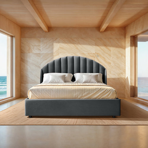 Wave Plus Adjustable Bed Celeste Upholstered Bed (Grey)+ Wave Kinect Reva Mattress 8"(20.3cm)