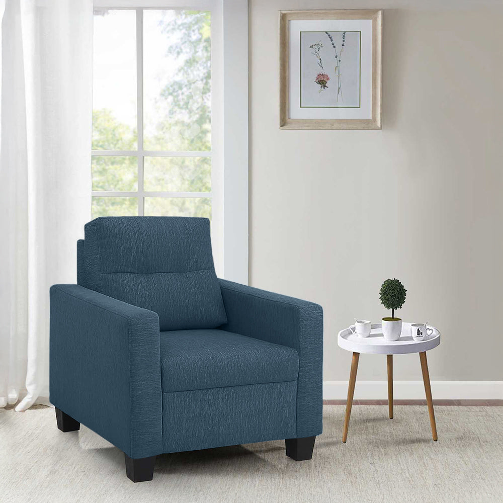 Ease Fabric Sofa | 1 seater | blue |  Duroflex Furniture
