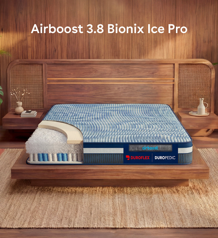 Duropedic Airboost 3.8 Bionix Ice Pro Mattress | 1 lakh Airknit fibres and ortho support