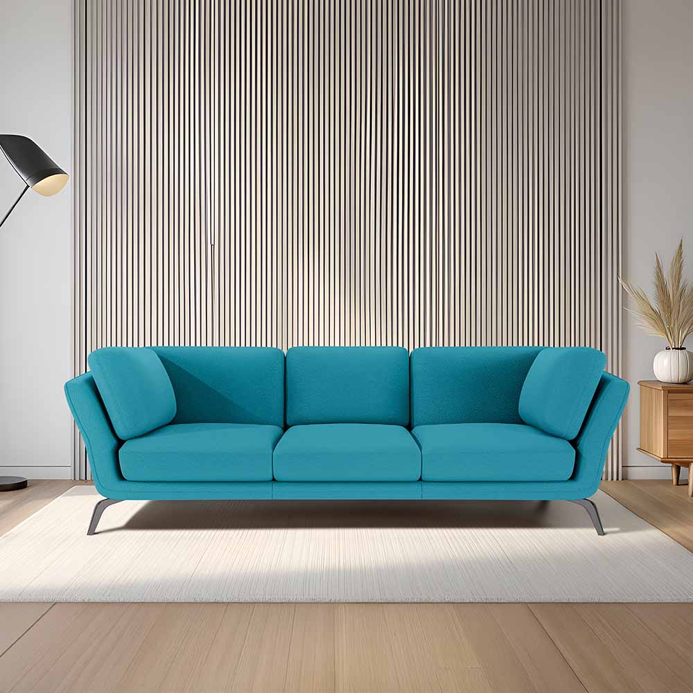 Symphony 3 Seater Suede fabric - Celestial blue