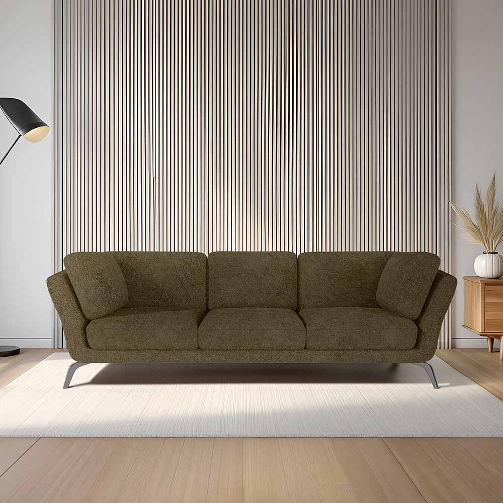Symphony 3 Seater Boucle Fabric - Sepia
