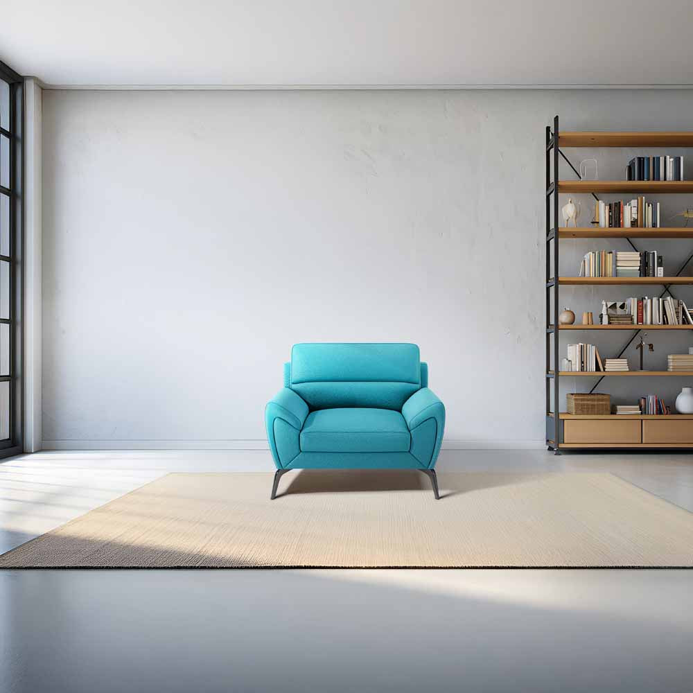 Octave 1 Seater Seater-Suede fabric - Celestial blue