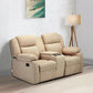 Avalon Twin Beige Fabric Recliner 2 Seater