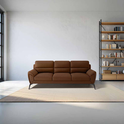 Octave 3 Seater Suede Fabric - Cappuccino