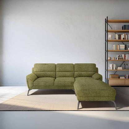 Octave 2 Seater Sofa with Lounger Boucle Fabric  - Dried Herb
