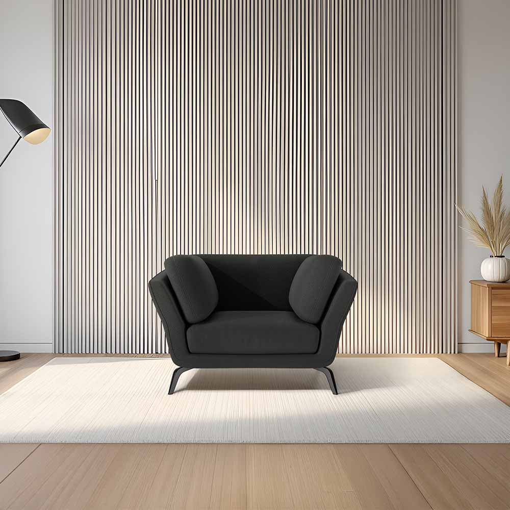 Symphony 1 Seater Suede fabric - Steel Grey