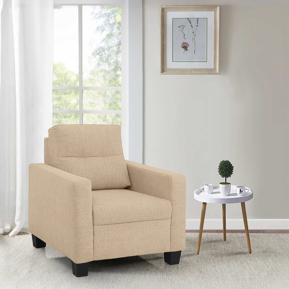 Ease Fabric Sofa | 1 seater | Beige |  Duroflex Furniture
