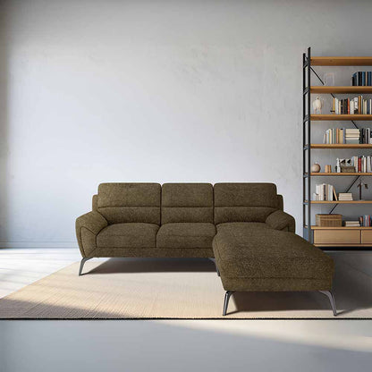 Octave 2 Seater Sofa with RH Lounger Boucle Fabric  - Sepia
