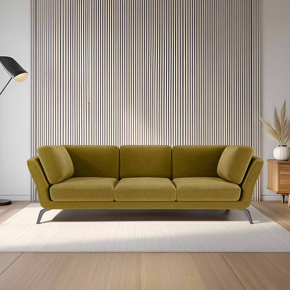 Symphony 3 Seater Water & Stain Repellent Fabric - Honey