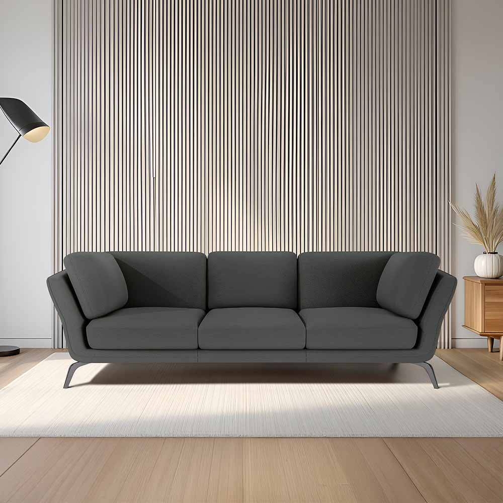 Symphony 3 Seater Suede fabric - Steel grey