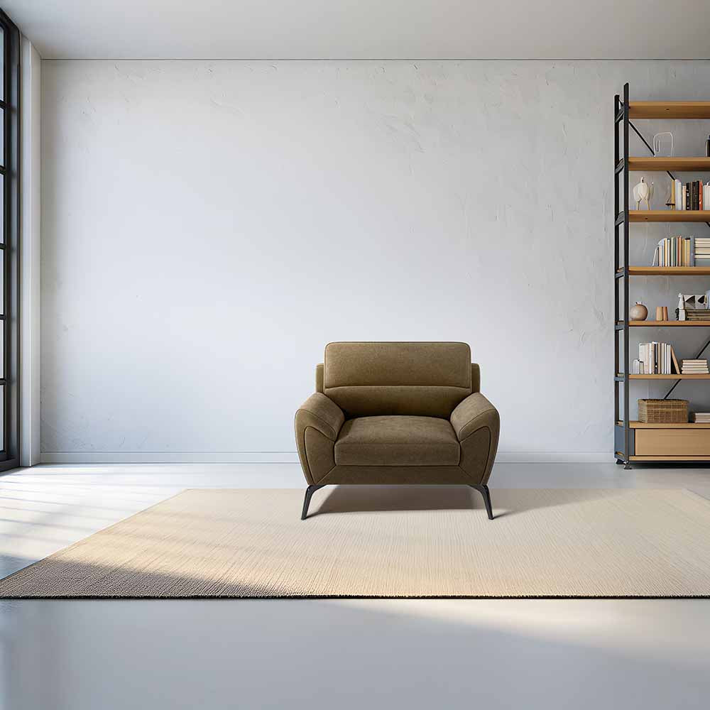 Octave 1 Seater Seater-Water & Stain Repellent Fabric - Dark earth