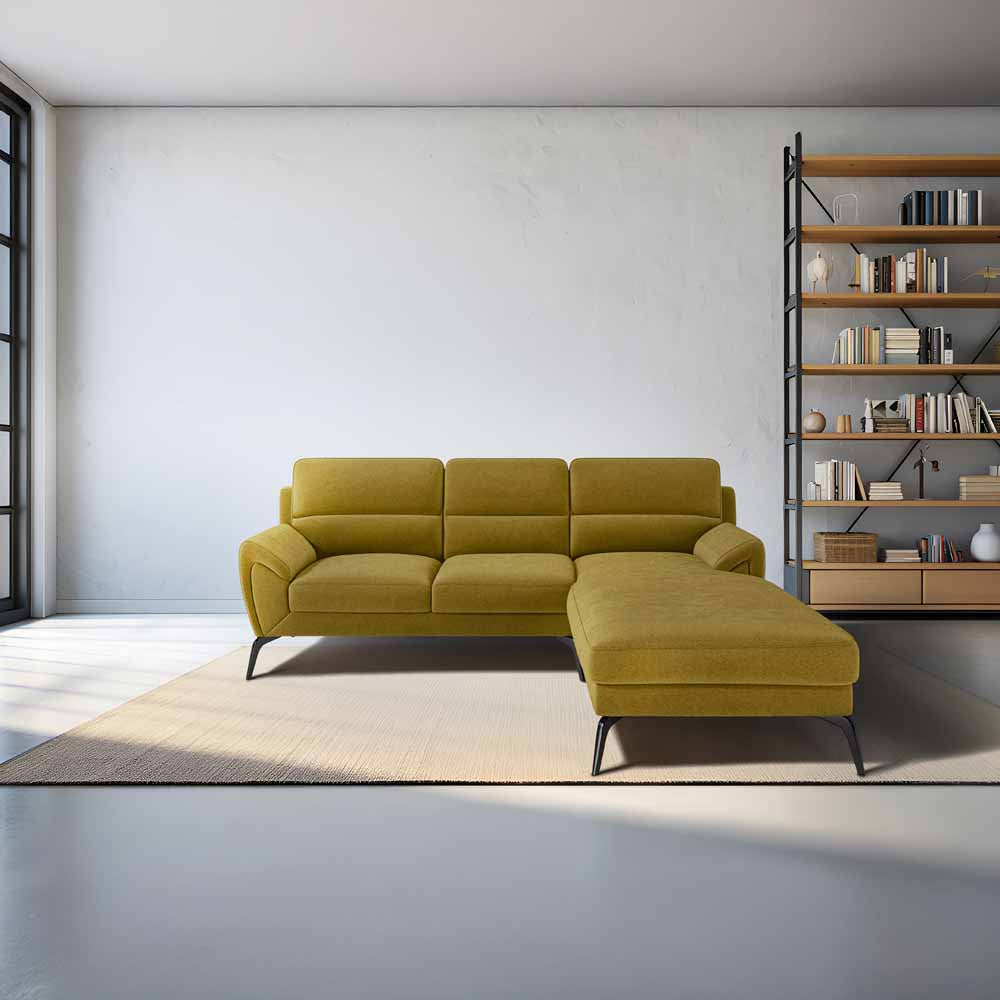 Octave 2 Seater Sofa with RH Lounger Water & Stain Repellent Fabric  - Honey