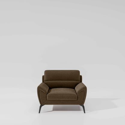 Octave 1 Seater Seater-Water & Stain Repellent Fabric - Dark earth