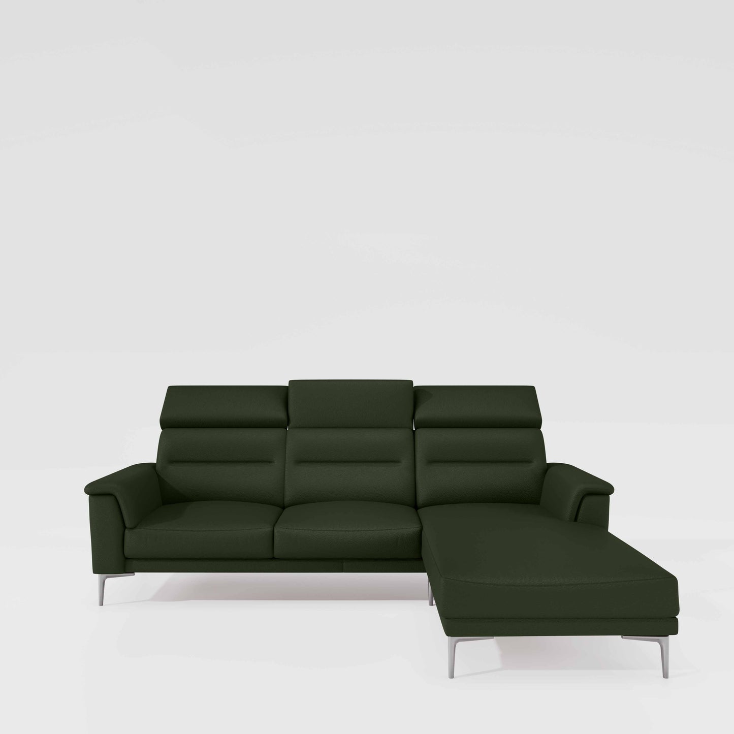 Cresendo 2 Seater with LH Lounger Leatherette fabric - Black Forest