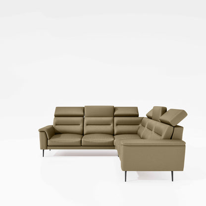Crescendo 2 Seater + Corner + 2 Seater Leatherette Fabric - Pebble