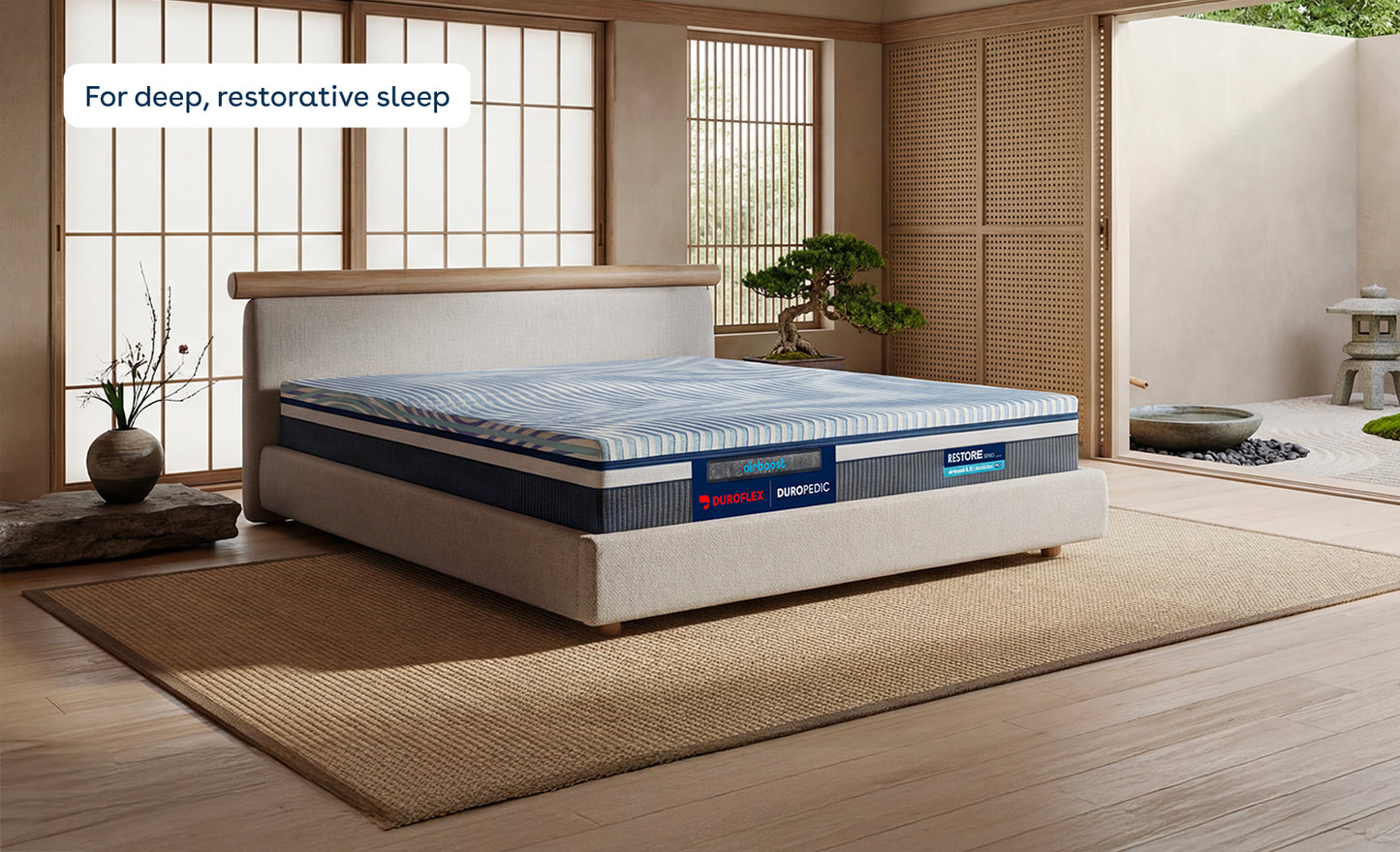 Duropedic Airboost 6.10 Arctic Ice Mattress | 1 lakh+ Airknit fibres with latex and adjustable firmness | 100 nights trial