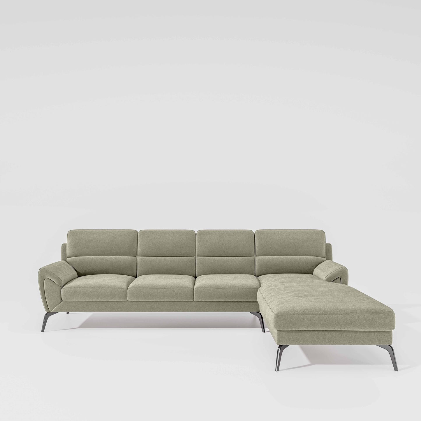 Octave 3 Seater with Lounger Water & Stain Repellent Fabric - Pistachio Shell