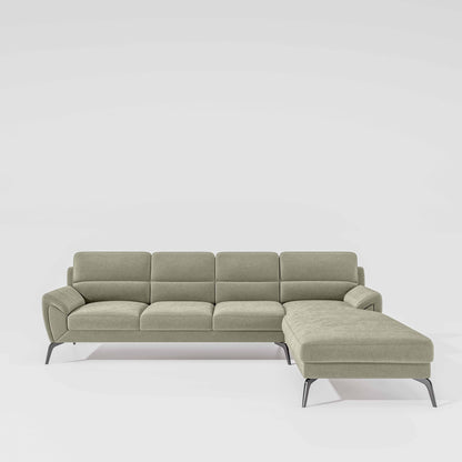 Octave 3 Seater with Lounger Water & Stain Repellent Fabric - Pistachio Shell