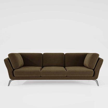 Symphony 3 Seater Water & Stain Repellent Fabric - Dark earth