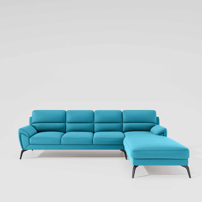 Octave 3 Seater with RH Lounger Suede Fabric - Celestial Blue