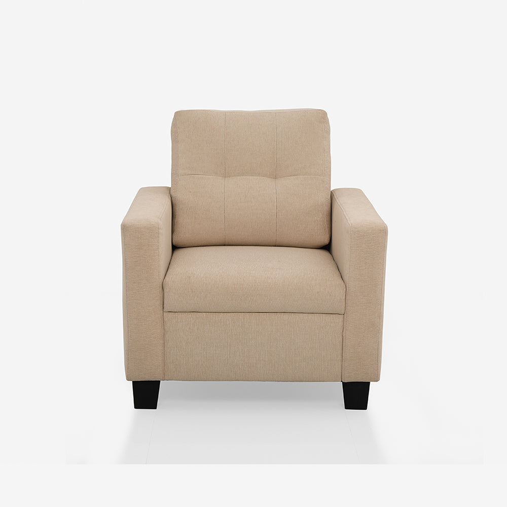 Ease Fabric Sofa | 1 seater | Beige |  Duroflex Furniture
